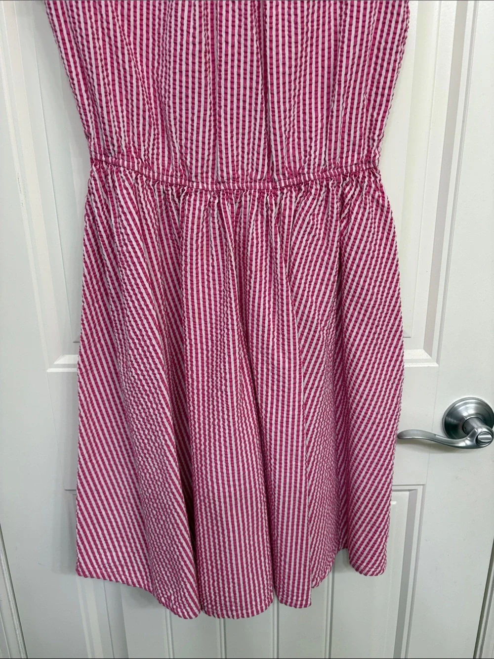 Lands' End Pink and White Striped Girls' Summer Dress